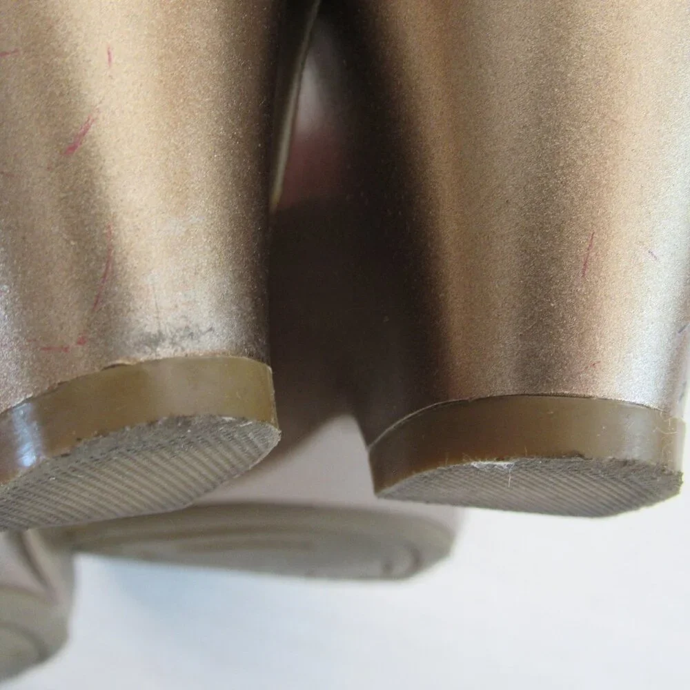 Jaclyn Smith Gold Strappy Slip On Open Toe Wedge Sandals Size 6.5M - Picture 12 of 14